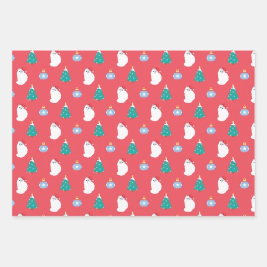  kerst met rolgordel inpakpapier vel (Voorkant 3)