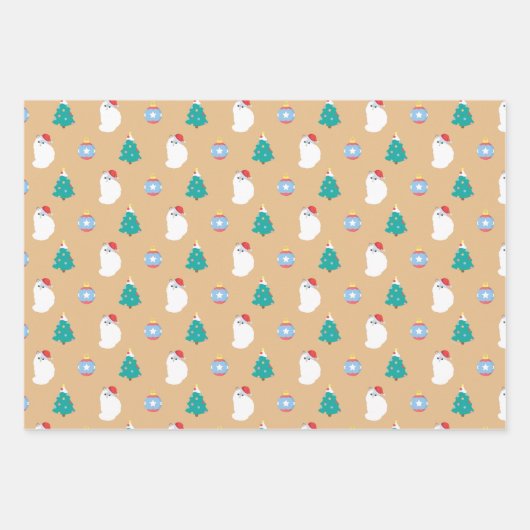  kerst met rolgordel inpakpapier vel (Voorkant)