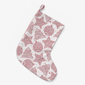 Kerst met rood en wit kerstpatroon kleine kerstsok (Voorkant (Hangend))