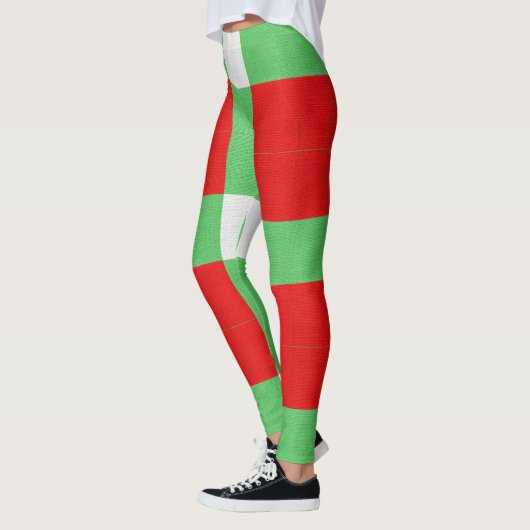 Kerst met rood, groen en wit blok leggings (Links)