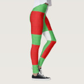 Kerst met rood, groen en wit blok leggings (Rechts)