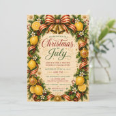 Kerst met Sinaasappelgeur in Juli Kaart (Staand voorkant)