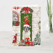 Kerst met Sint-Bernhardshond  Kaart (Voorkant)