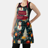 Kerst met sneeuwpoppen, bomen en Ornamenten Schort (Insitu)