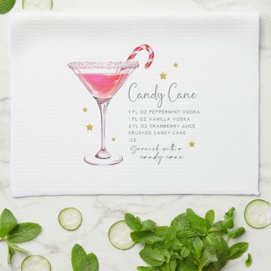 Kerst met snoepjes, recept keukenhanddoek (Gevouwen)