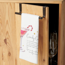 Kerst met snoepjes, recept keukenhanddoek