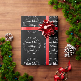 Kerst met steenkool cadeaupapier