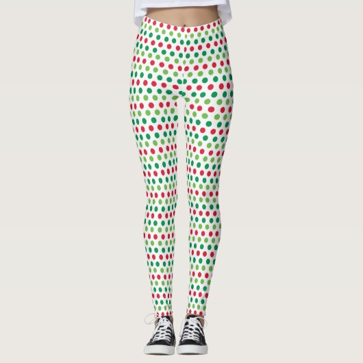 Kerst met Stippen Leggings (Voorkant)