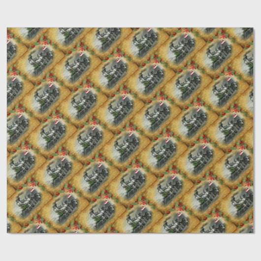  kerst met stuurcabine cadeaupapier (Vlak)