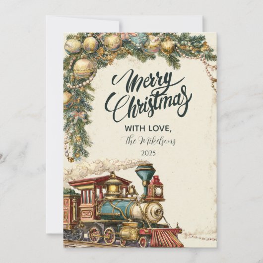 kerst met stuurcabine feestdagenkaart (Voorkant)