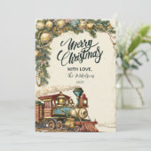 kerst met stuurcabine feestdagenkaart (Staand voorkant)
