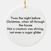 kerst met suikerzweefvliegtuig keramisch ornament (Achterkant)