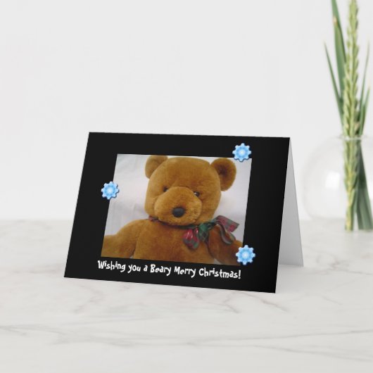 Kerst met Teddybeer Feestdagen Kaart (Voorkant)