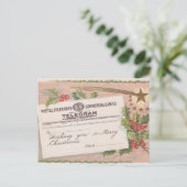 kerst met telegram feestdagenkaart (Staand voorkant)