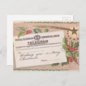 kerst met telegram feestdagenkaart (Voorkant / Achterkant)