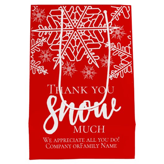 Kerst met veel dank sneeuw medium cadeauzakje (Achterkant)