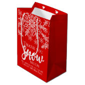 Kerst met veel dank sneeuw medium cadeauzakje (Achterkant Gekanteld)