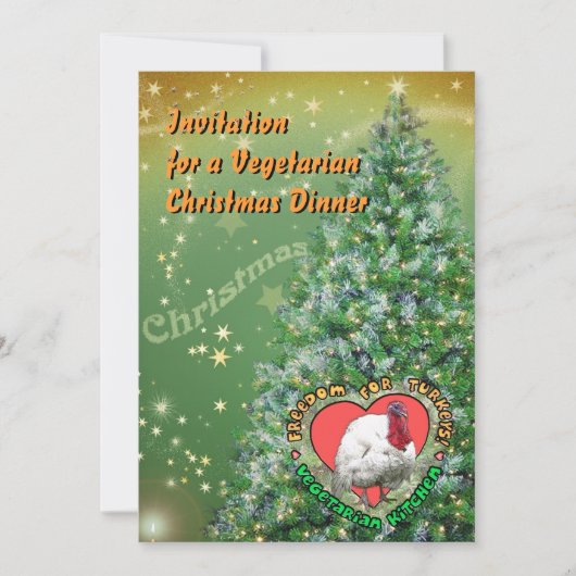 Kerst met vegetarisch kerstdiner kaart (Voorkant)