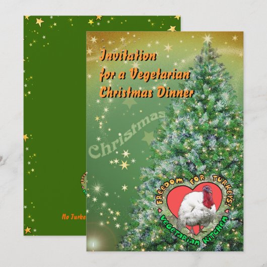 Kerst met vegetarisch kerstdiner kaart (Voorkant / Achterkant)