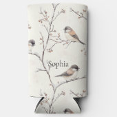 Kerst met vogels in de boom seltzer blikjeskoeler (Voorkant)