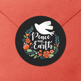 Kerst met vrede op aarde ronde sticker