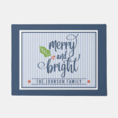 Kerst met vrolijk en helder monogram deurmat (Voorkant)