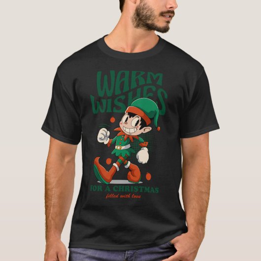 Kerst met warme wensen t-shirt (Voorkant)