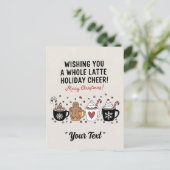 Kerst met wensen voor u een hele latte koffie plez briefkaart (Staand voorkant)