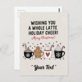 Kerst met wensen voor u een hele latte koffie plez briefkaart (Voorkant / Achterkant)