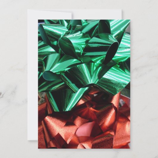 Kerst Metaalfolie Bogen (Groen & Rood) Feestdagenkaart (Voorkant)