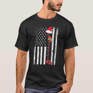 Kerst Metalen Detector Amerikaanse vlag Schat Hu T-shirt