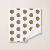 Kerst Metallic Goud en Wit Bad Handdoek (Wasdoekje)