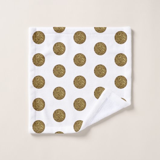 Kerst Metallic Goud en Wit Bad Handdoek (Wasdoekje)