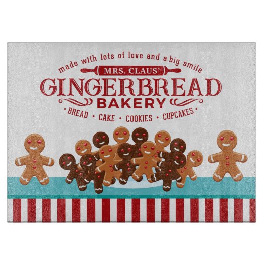 Kerst mevrouw Claus gingerbrood bakkerij Snijplank (Voorkant)