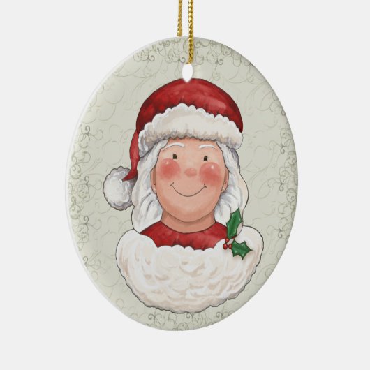 Kerst mevrouw Santa Claus - SRF Keramisch Ornament (Rechts)