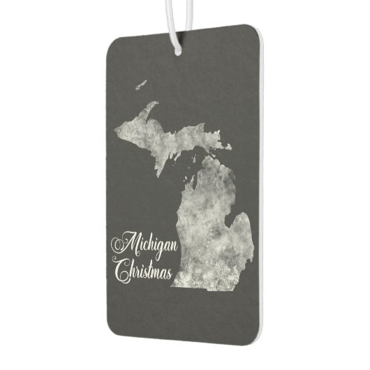 Kerst Michigan State Kaart Sneeuwvlokken Luchtverfrisser (Links)