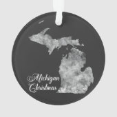 Kerst Michigan State Kaart Sneeuwvlokken Ornament (achterkant)