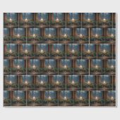 Kerst middelpunt door Boerderij raam Cadeaupapier (Vlak)