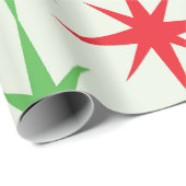 Kerst Midden-Eeuw Rode Groene Atoomuitbarstingen Cadeaupapier (Rol Hoek)