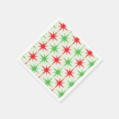 Kerst Midden-Eeuw Rode Groene Atoomuitbarstingen Servet (Hoek)