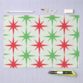 Kerst Midden-Eeuw Rode Groene Atoomuitbarstingen Tissuepapier (Craft)