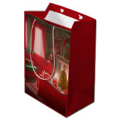 Kerst Midden Geschenkentas Medium Cadeauzakje (Achterkant Gekanteld)