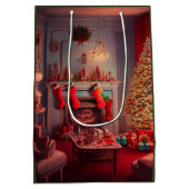 Kerst Midden Geschenkentas Medium Cadeauzakje (Achterkant)