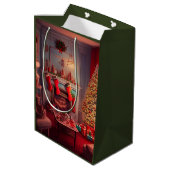 Kerst Midden Geschenkentas Medium Cadeauzakje (Achterkant Gekanteld)