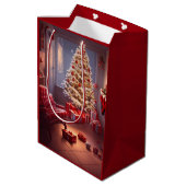 Kerst Midden Geschenkzak Medium Cadeauzakje (Achterkant Gekanteld)