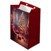 Kerst Middenformaat Cadeautas (Voorkant Gekanteld)