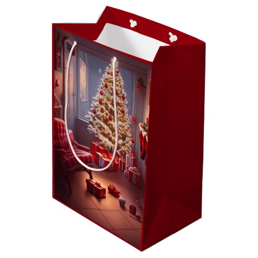 Kerst Middenformaat Cadeautas (Achterkant Gekanteld)