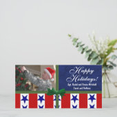 Kerst Militaire Patriotische Gewoonte Feestdagenkaart (Staand voorkant)