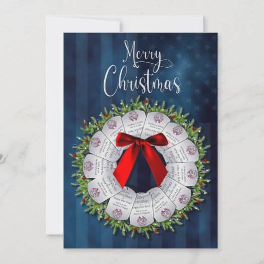 Kerst Militaire Wreate Single Two Sides Kaart (Voorkant)