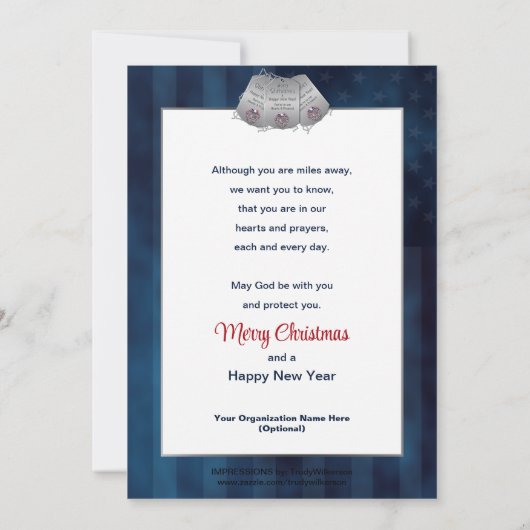 Kerst Militaire Wreate Single Two Sides Kaart (Achterkant)